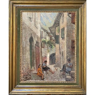 Nalin, Interior Scene, 20th Century, Oil Painting on Panel, Framed For Sale