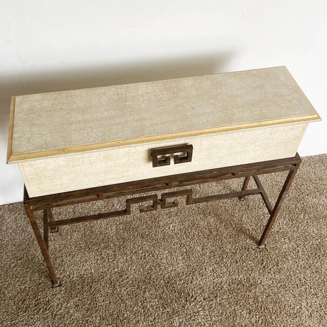 Vintage Chinoiserie Console Table/Storage Chest For Sale - Image 4 of 10