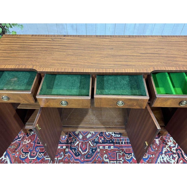 Vintage English Four-Door Mahogany Sideboard, 1950s For Sale - Image 16 of 18
