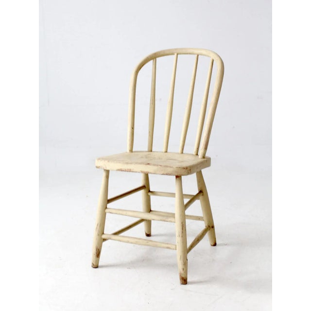 Antique Painted Bow Back Spindle Chair For Sale - Image 6 of 12