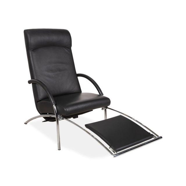 Rocky Lounge Chair in Black Leather from IP Design For Sale - Image 5 of 18