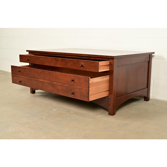 Stickley Harvey Ellis Collection Arts & Crafts Inlaid Cherry Wood Coffee Table For Sale In South Bend - Image 6 of 16