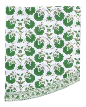 Janvi Green Round Tablecloth, 90-Inch