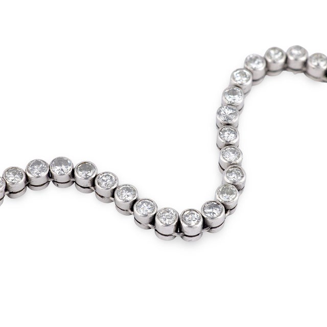 Contemporary Vintage 2.50 Carat Total Weight Diamond Platinum Tennis Bracelet For Sale - Image 3 of 6