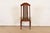 Brown Henredon Style Mid-Century Hollywood Regency Carved Oak and Cane Bamboo Form High Back Side Chair or Dining Chair, Circa 1970s For Sale - Image 8 of 9