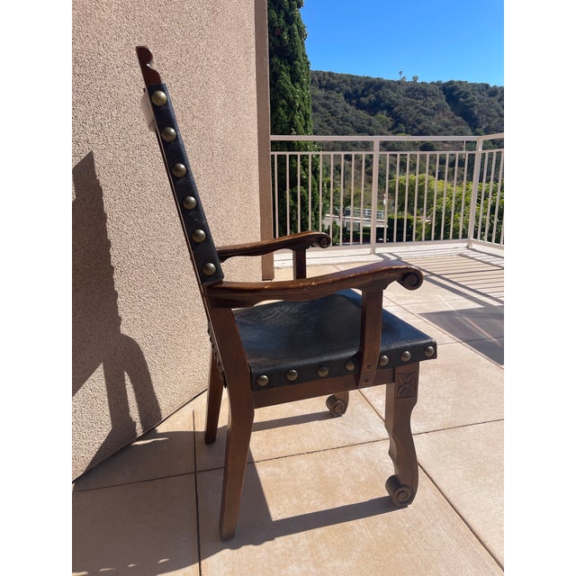 Early 20th Century Old World Spanish Revival Colonial Frailero Armchair For Sale - Image 9 of 12