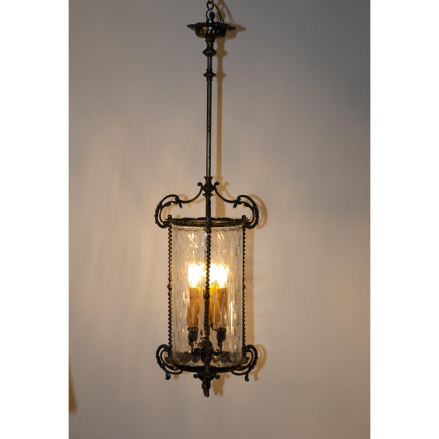 Rare, large lantern from France. The richly decorated frame is made of cast zinc and is in very good condition. The...