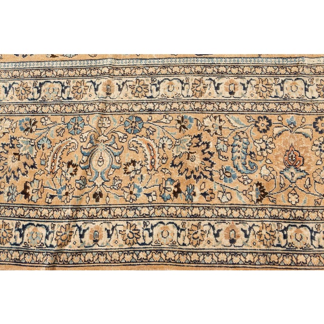 Blue Antique Persian Meshad Botanic Handmade Wool Carpet For Sale - Image 8 of 11