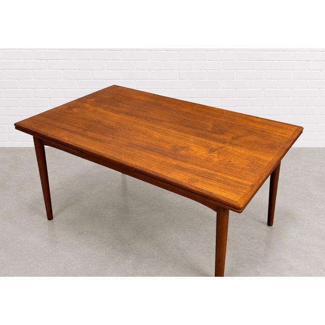 Danish Mid Century Modern Teak Dining Table, Hidden Leaves, C. 1960’s For Sale - Image 9 of 13
