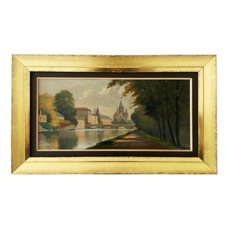 Albert Marks, Landscape View, 1930s, Oil on Canvas, Framed For Sale