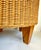 1970s Boho Chic Round Wicker Ottoman Footstool With Wood Legs For Sale - Image 4 of 10