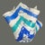 Late 20th Century Vintage Art Milk Glass Blue & White Quilted Tiled Handkerchief Vase For Sale - Image 5 of 6