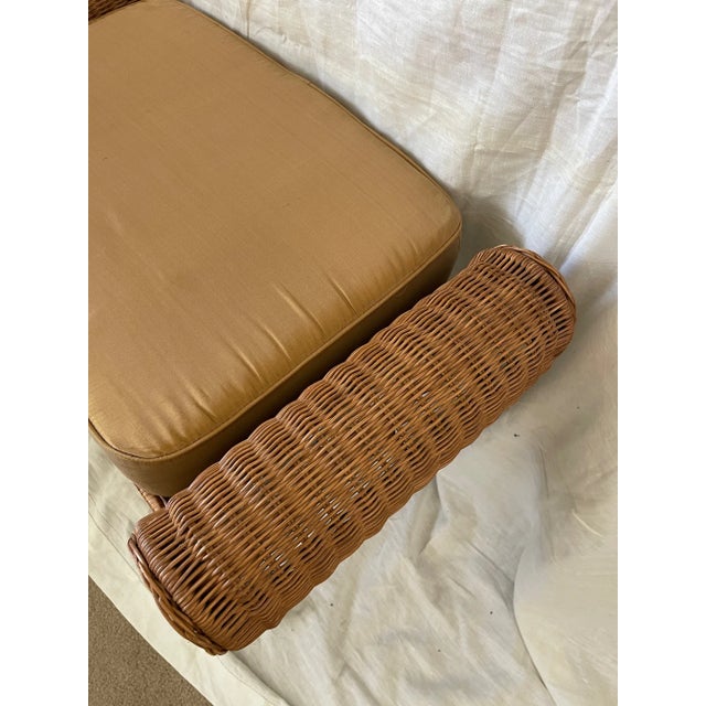 Vintage Wicker/Wrought Iron Bench For Sale In Palm Springs - Image 6 of 10