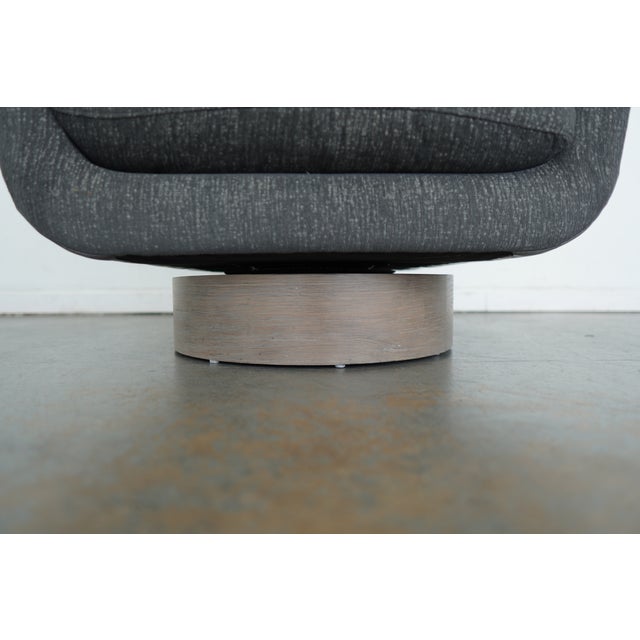 Bernhardt Gemma Leather-Fabric Swivel Chairs (Set of 2) For Sale - Image 12 of 16