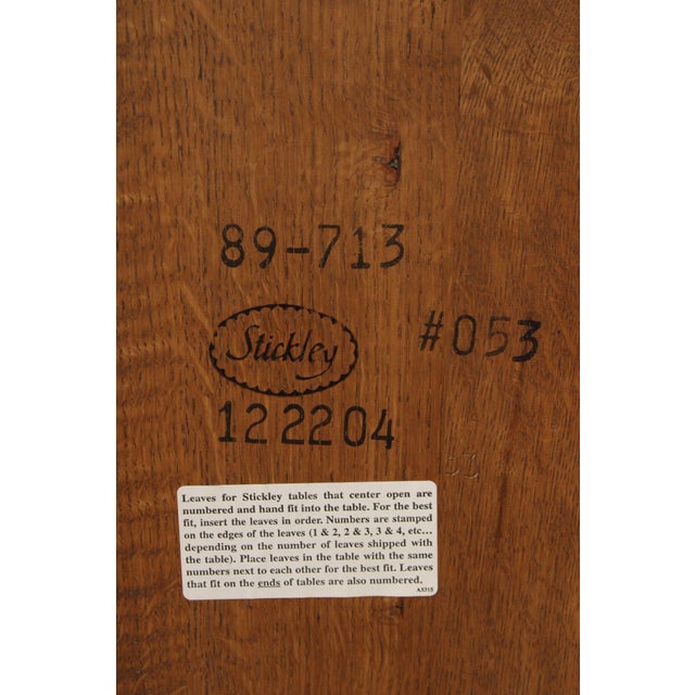 Stickley Mission Collection Oak Round Pedestal Dining Table For Sale - Image 15 of 18