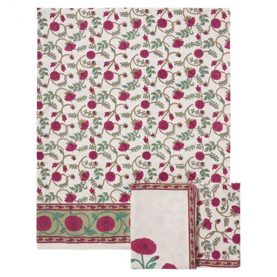 Indian Gina Twin Magenta Flat Sheet For Sale - Image 3 of 7