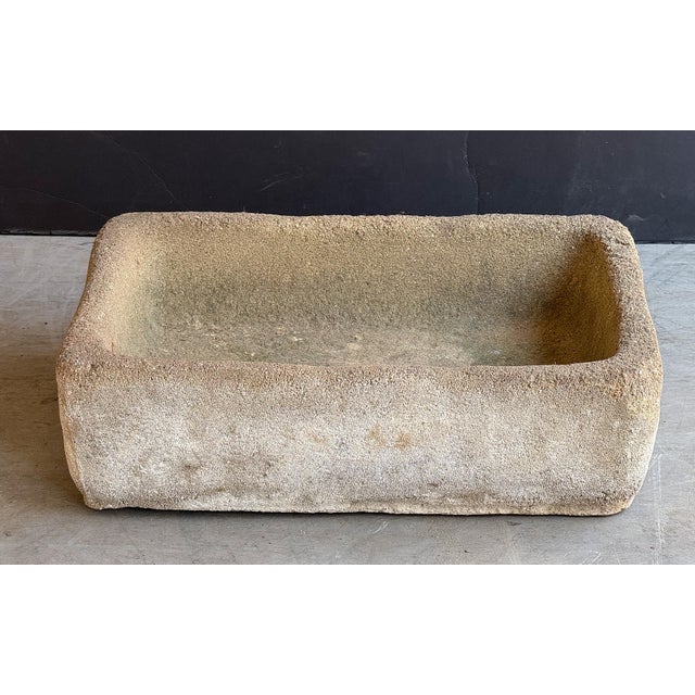 Stone Large English Garden Rectangular Stone Sink or Trough For Sale - Image 7 of 9