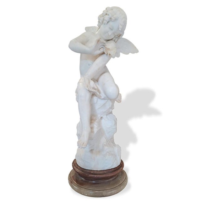 Giuseppe Gambogi, Putto with Butterfly, 1890s, Alabaster For Sale - Image 10 of 10