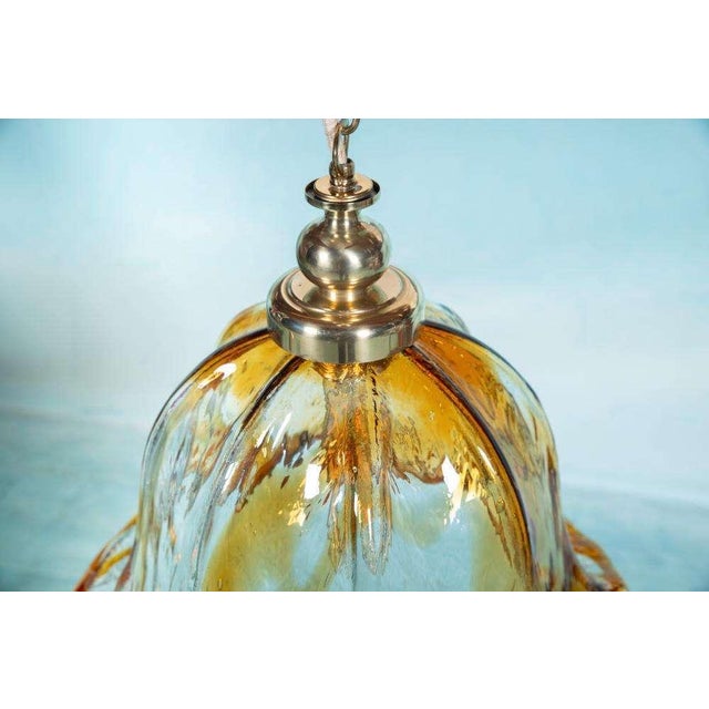 Vintage Amber Murano Hanging Lamp For Sale - Image 3 of 15