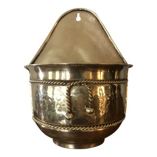 Mid Century Brass Wall Planter For Sale