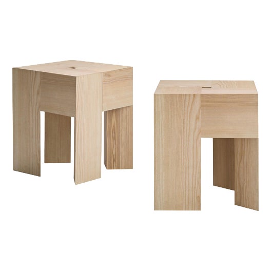 Triangle Stools or Side Tables in Wood by Aldo Bakker for Karakter, Set of 2 For Sale