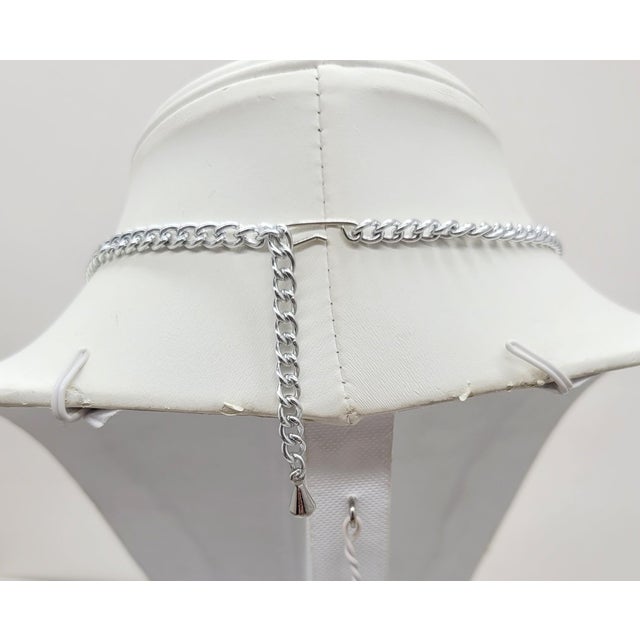 Mid-Century Modern Vintage 1950s Rhodium Plated Pink Tutti Frutti Leaf Necklace For Sale - Image 3 of 8