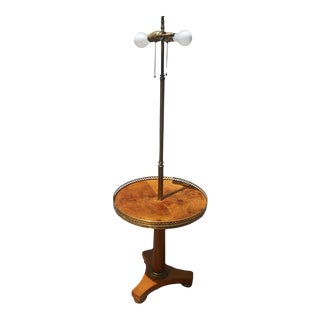 Vintage Baker Furniture Neoclassical Floor Lamp With Table For Sale