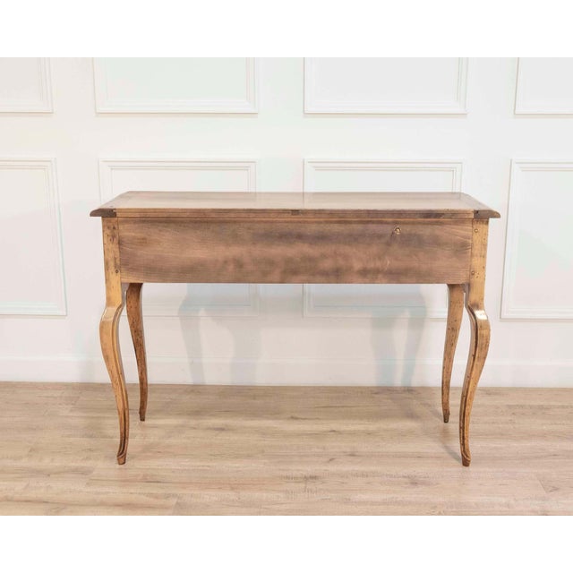 Brown Provençal Walnut Console Table with Two Drawers, Louis XV Style, 20th Century For Sale - Image 8 of 11