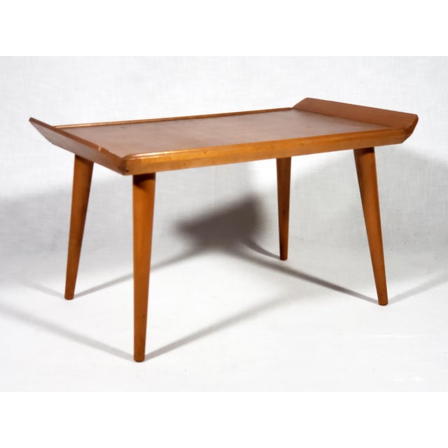 1950s Vintage Original Mid-Century Modern Maple Wood Tapered Leg Coffee Table For Sale In Baltimore - Image 6 of 11