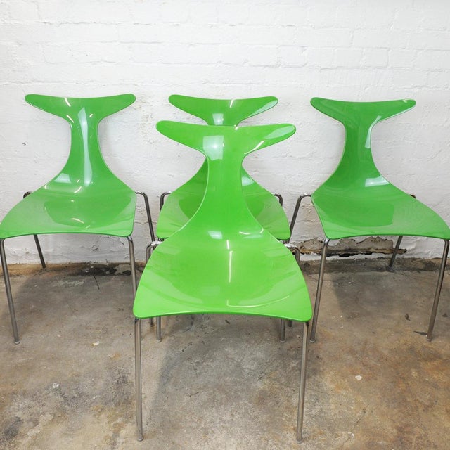Green Delfy Chairs by Carollo for Kreaty, Set of 4 For Sale - Image 3 of 13
