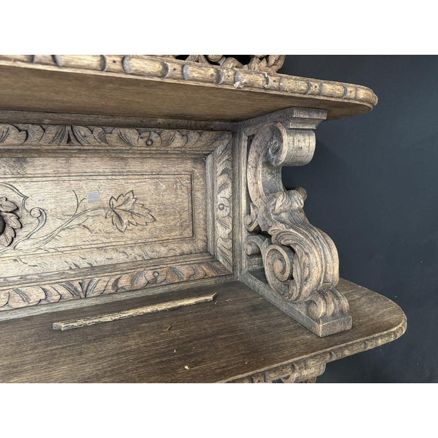 French Carved Oak Hunting Sideboard, 1860 For Sale - Image 12 of 18