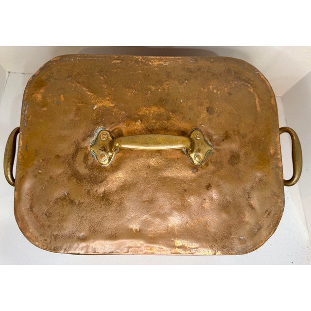 French 18th Century French Rectangular Copper Cooking Box With Brass Handles For Sale - Image 3 of 12