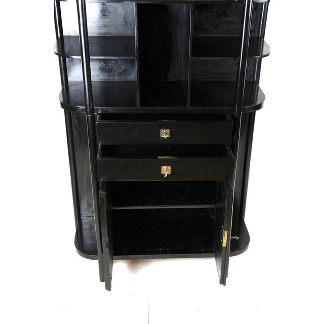 1900 - 1909 Art Nouveau Black Display Cabinet attributed to Josef Hoffmann for Thonet, 1905 For Sale - Image 5 of 18