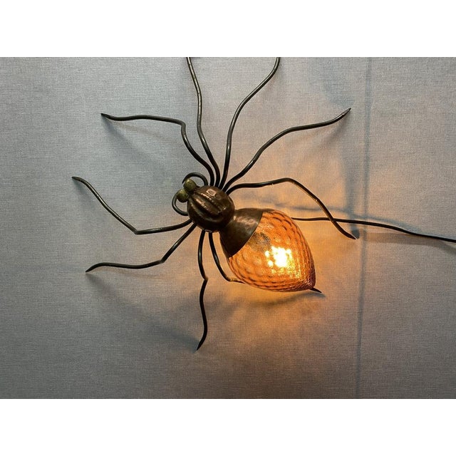 Mid-Century Modern Italian Metal and Glass Spider Wall Lamp, 1950s For Sale - Image 15 of 18