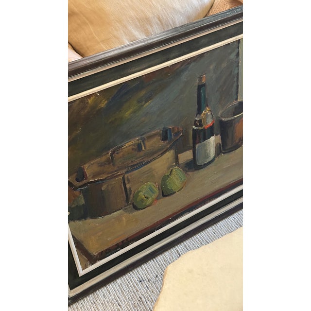 1950s 1950s Framed Oil Painting Ft. Champagne and Apples by Ivan Broberg For Sale - Image 5 of 6