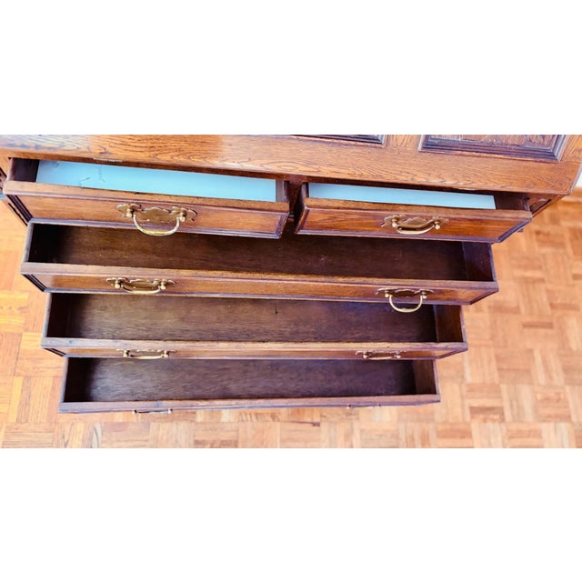 Vintage Traditional Ethan Allen Secretary Desk/Bookcase For Sale - Image 10 of 11