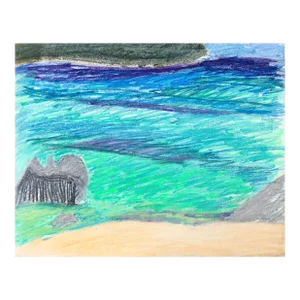 1970s Adrienne Anderson Coastal Caribbean Pastel