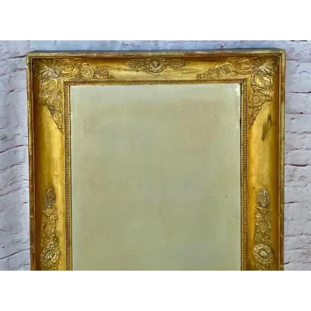 Early 19th Century French Empire Giltwood and Gesso Overmantel Mirror For Sale - Image 5 of 10