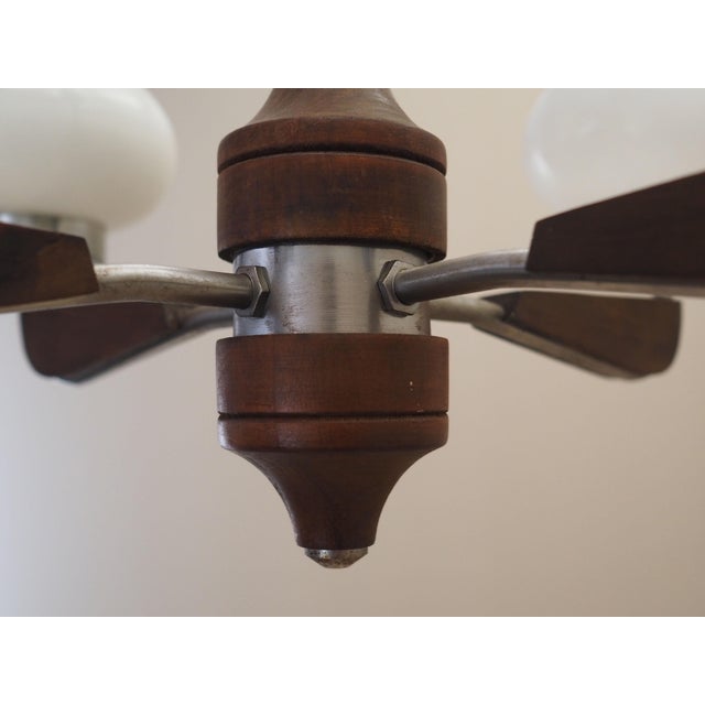 Vintage Danish Wooden Chandelier, 1970s For Sale - Image 6 of 11