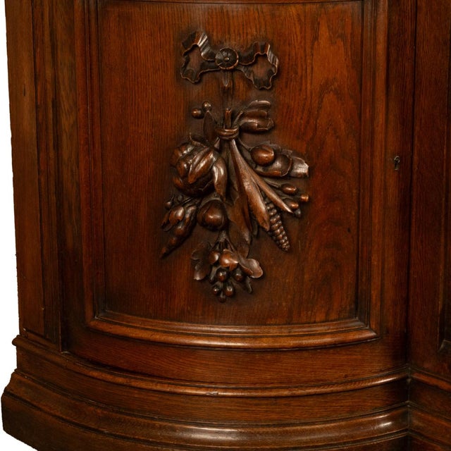 Antique 19thC French Black Forest Carved Oak Hunt Buffet Sideboard Bar 1870 For Sale - Image 18 of 18