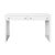 2020s Matthew Izzo Home Ralph Glossy White Lacquer Two Drawer Executive Desk With Acrylic and Brass Hardware For Sale - Image 5 of 5