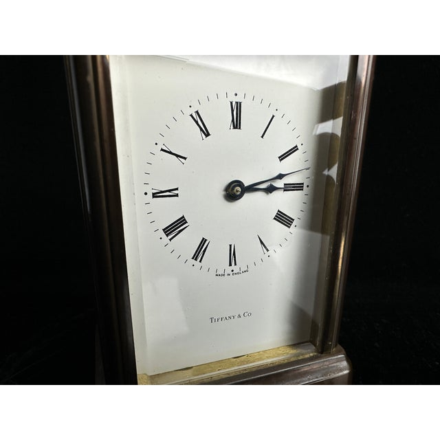 Traditional Mid 20th Century Tiffany & Co. Brass Carriage Clock For Sale - Image 3 of 10