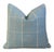 Stunning Blue, Gray & Cream Woven Plaid Feather/Down Pillow For Sale - Image 4 of 5