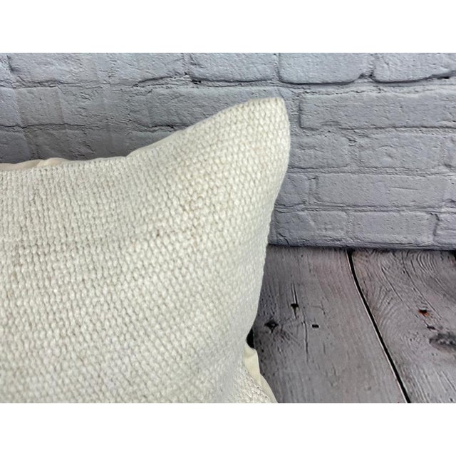 Turkish 16 x 24 Hemp Pillow Turkish Cushion Natural White Pillow Cushion Cover For Sale - Image 3 of 4