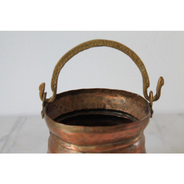 Early 20th Century Vintage Hand Forged Copper Pot or Small Cauldron For Sale - Image 5 of 9