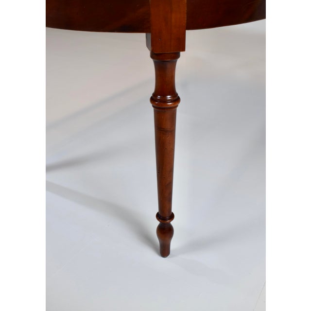 Mahogany Sheraton Style Caned Settee With Floral Silk Cushion, 1990s For Sale - Image 11 of 14