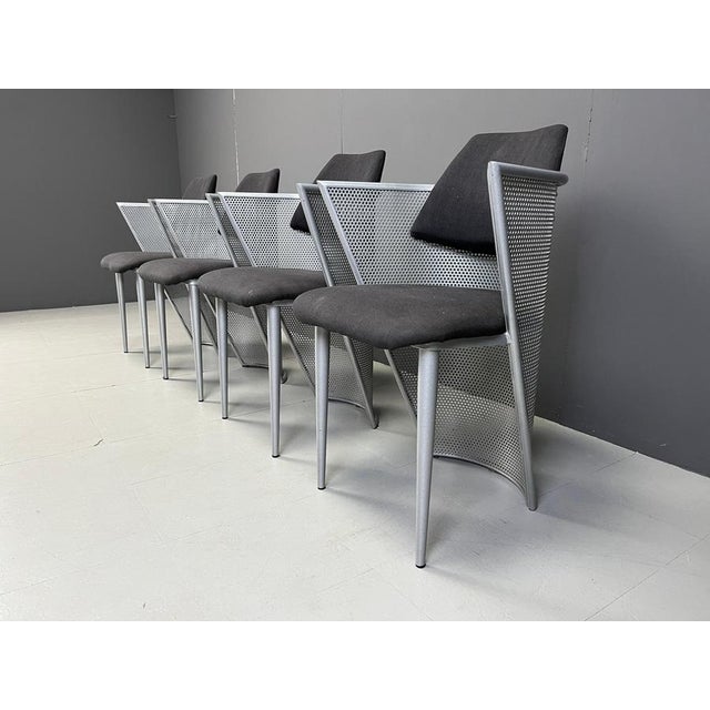1980s Postmodern Metal Dining Chairs, 1980s, Set of 4 For Sale - Image 5 of 13