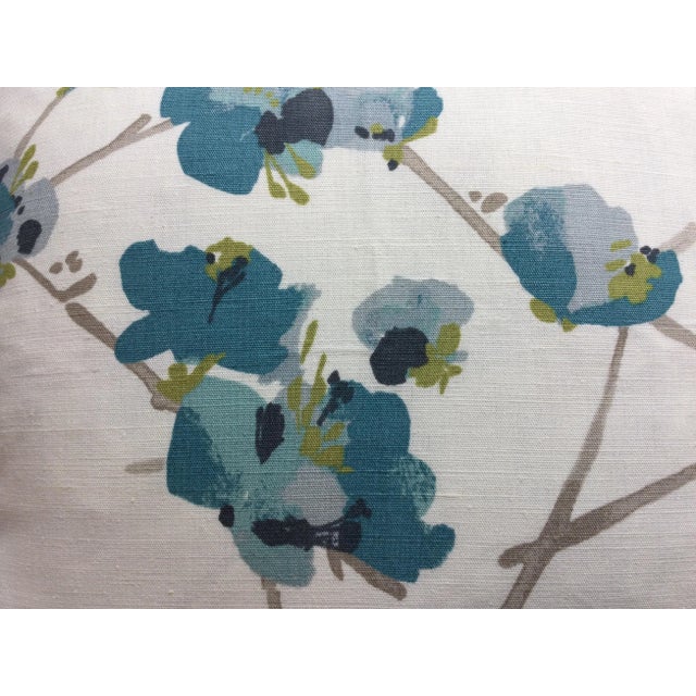 Calming Blue Flower Pillow For Sale - Image 4 of 6