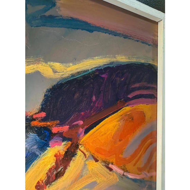 Gold Jean Krillé, Landscape 100, Oil on Masonite, 1986 For Sale - Image 8 of 10