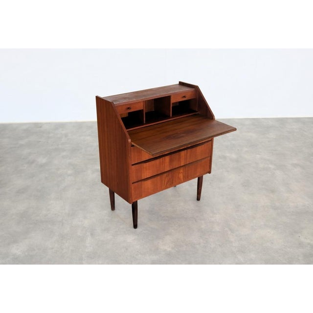 Wood Vintage Danish Secretaire in Teak, 1960s For Sale - Image 7 of 9